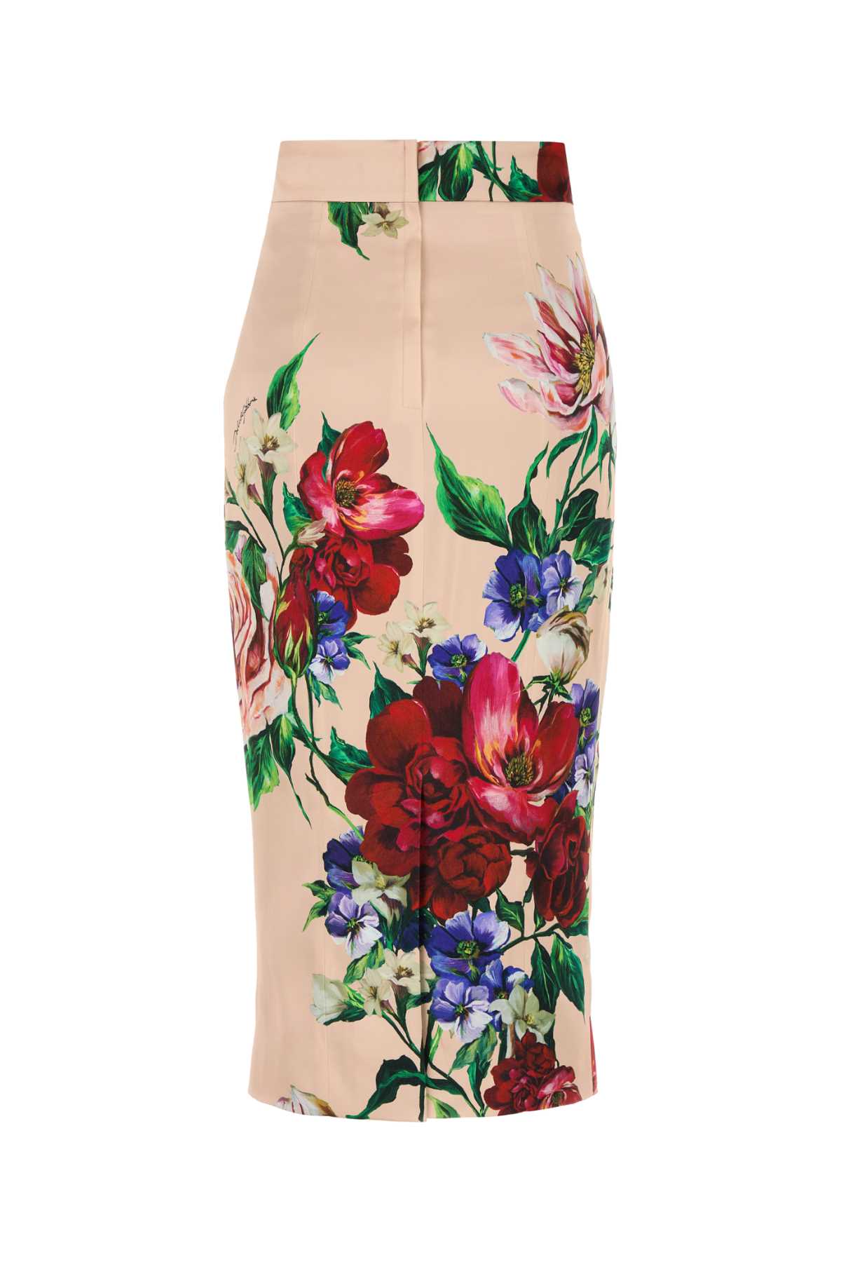 DOLCE & GABBANA Floral Printed Stretch Satin Mini Skirt