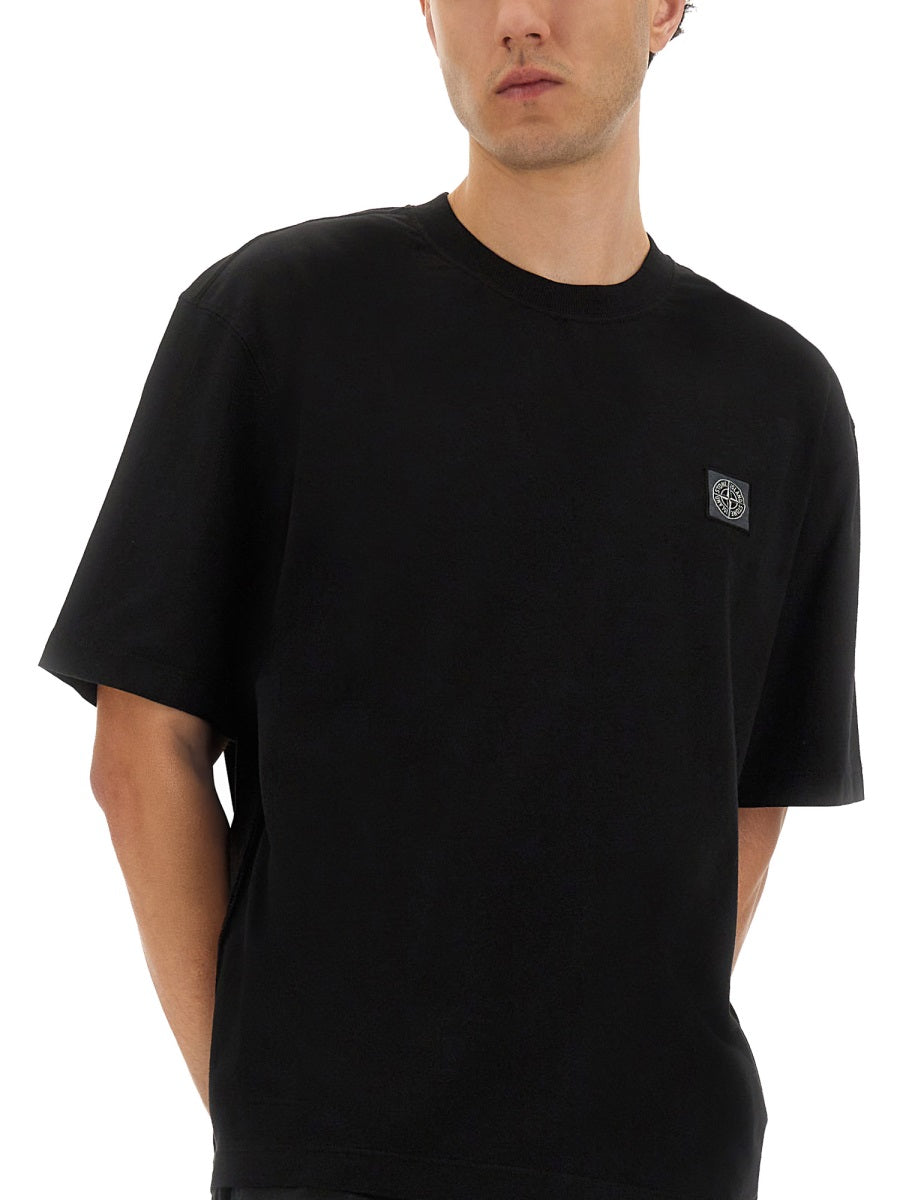STONE ISLAND Organic Cotton T-Shirt - Size L