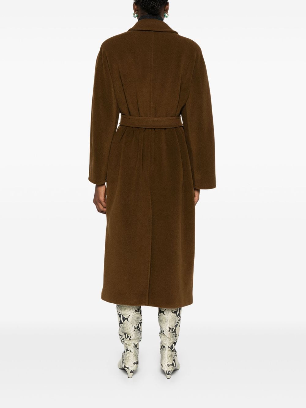 MAX MARA Wool Long Jacket with Detachable Waist Belt