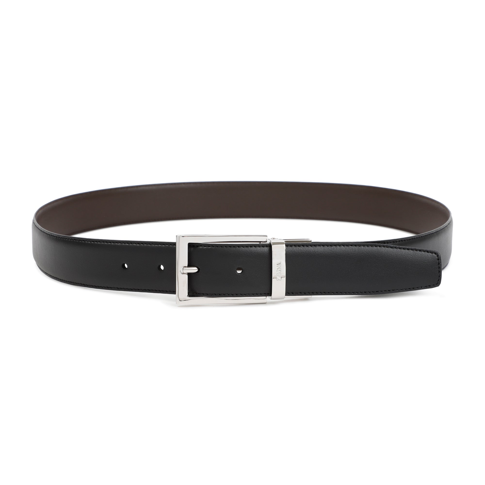 ZEGNA Reversible Leather Belt - H: 3.3cm