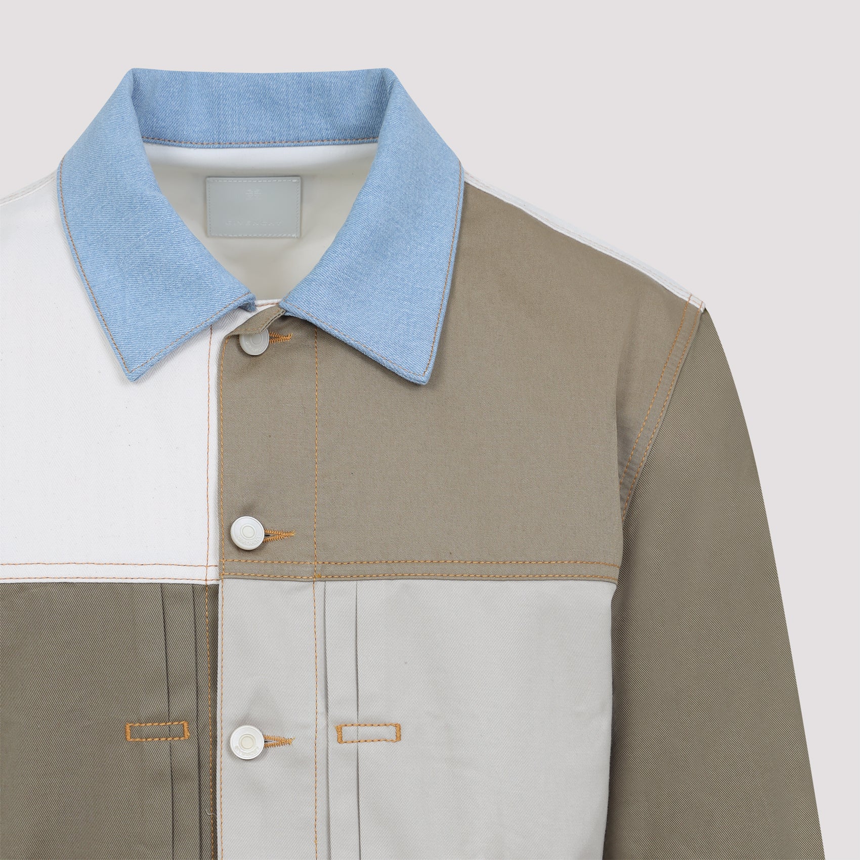 GIVENCHY Pleated and Snapped Denim Jacket