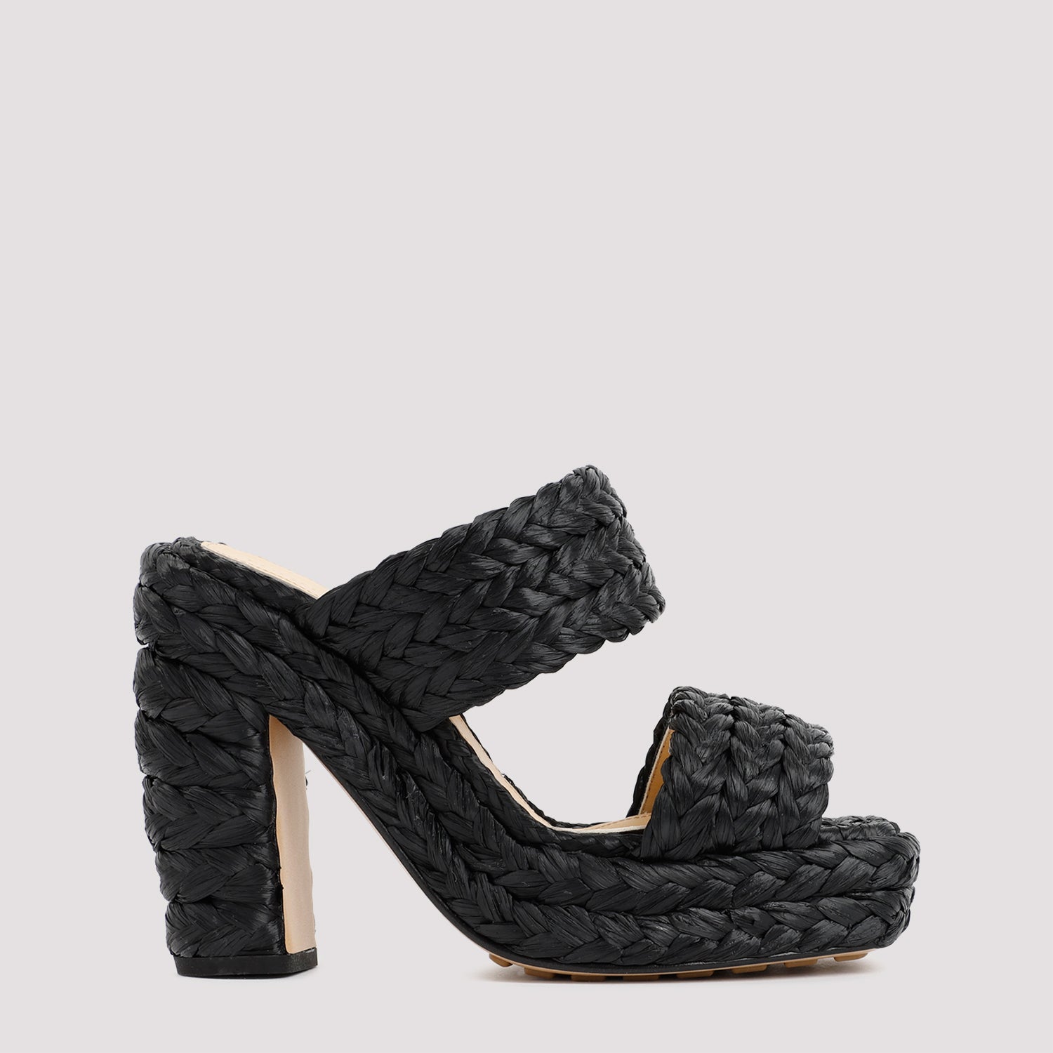 BOTTEGA VENETA Raffia Sandals with 12cm Heel Height