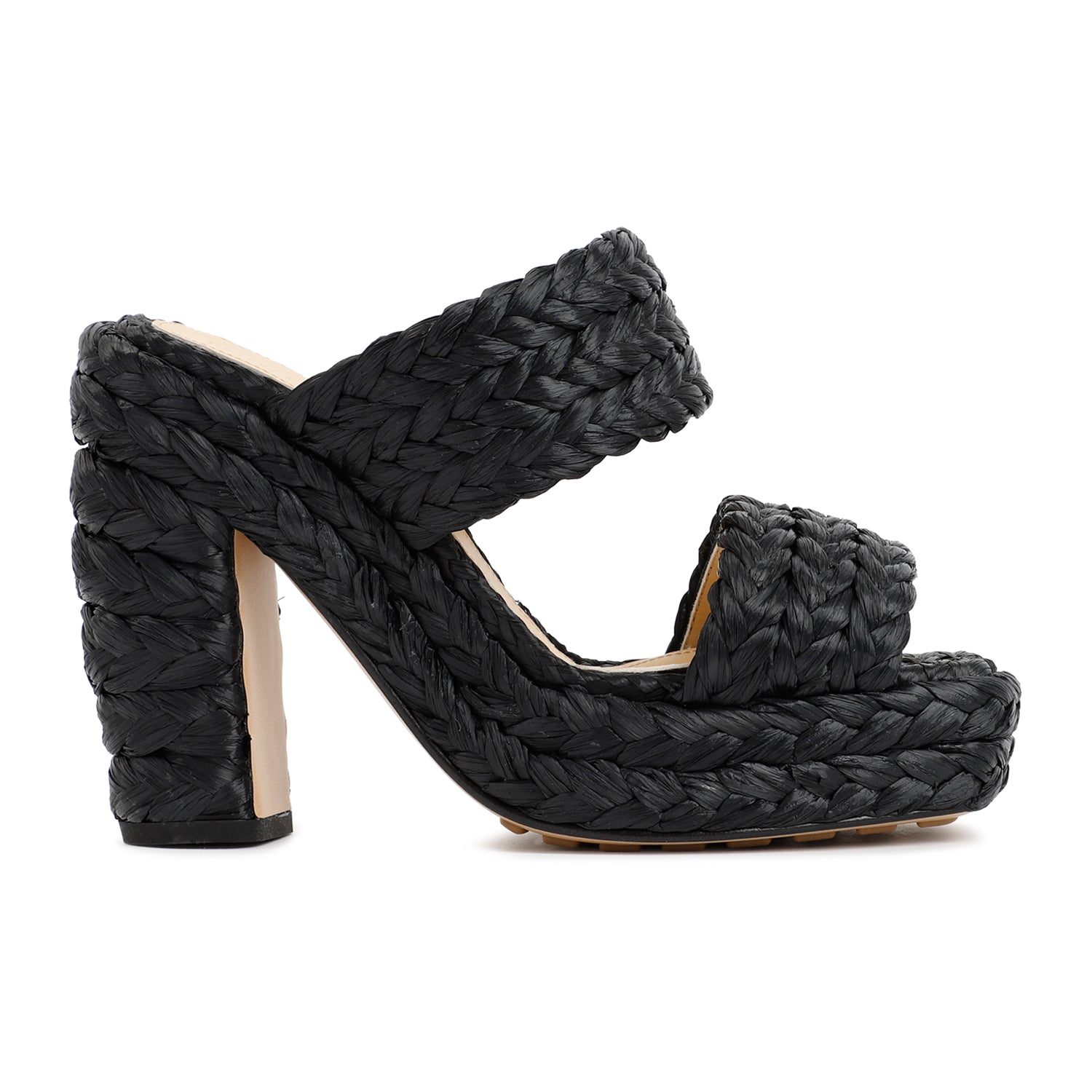 BOTTEGA VENETA Raffia Sandals with 12cm Heel Height