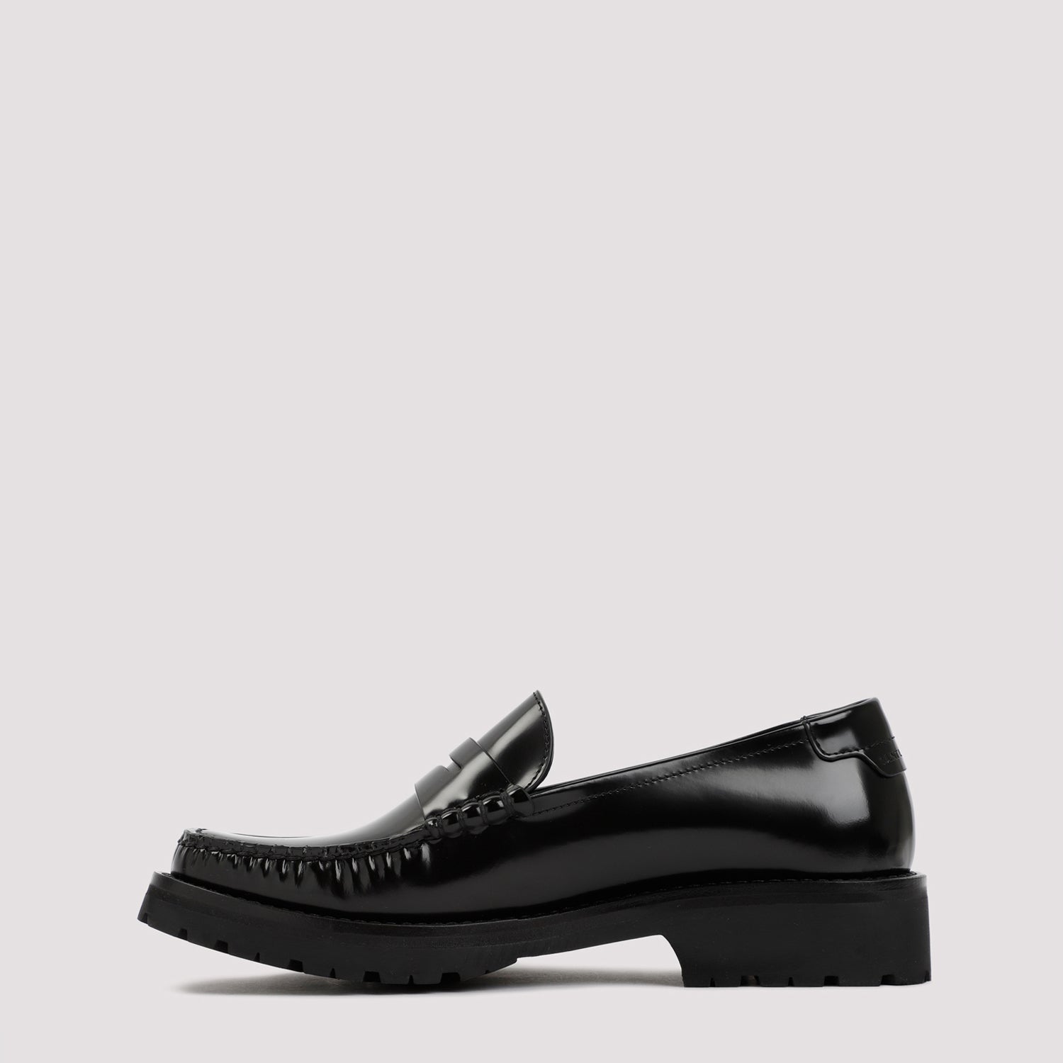 SAINT LAURENT Men's Brushed Leather Loafers with 3cm Heel