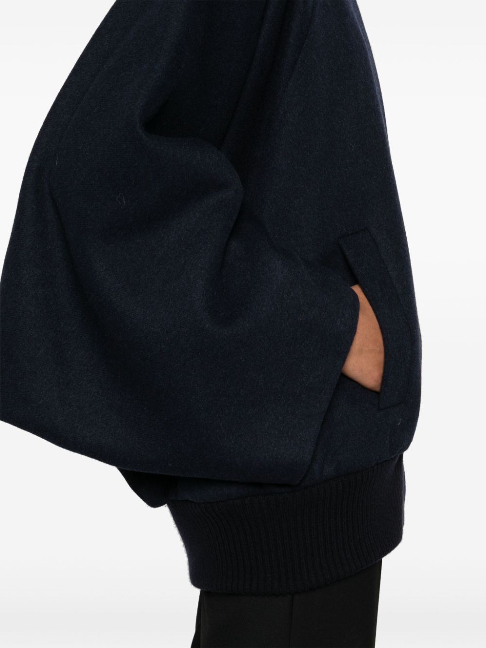 MAX MARA Cashmere Cape with Ribbed Trim - Women's Outerwear