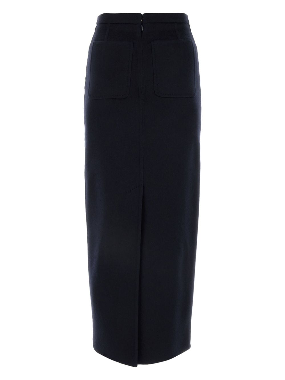 MAX MARA Long High-Waisted Wool Skirt with Rear Slit