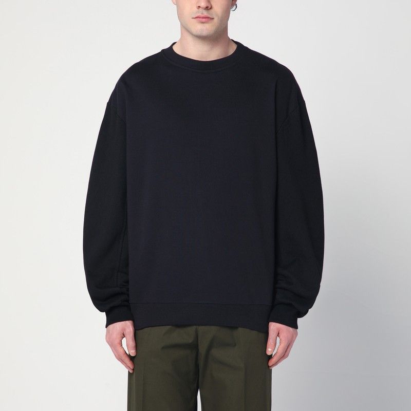 DRIES VAN NOTEN Men's Cotton Crew Neck Sweatshirt with Zip Detail
