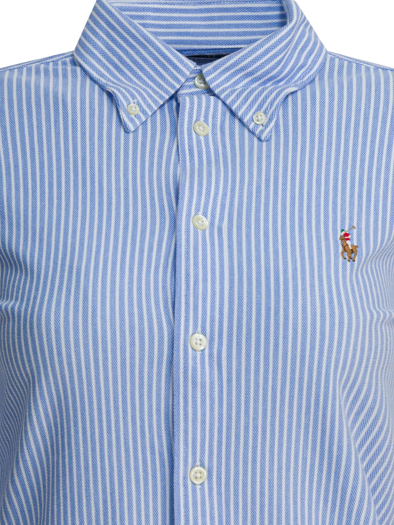 POLO RALPH LAUREN Slim Fit Striped Shirt with Button-Down Collar