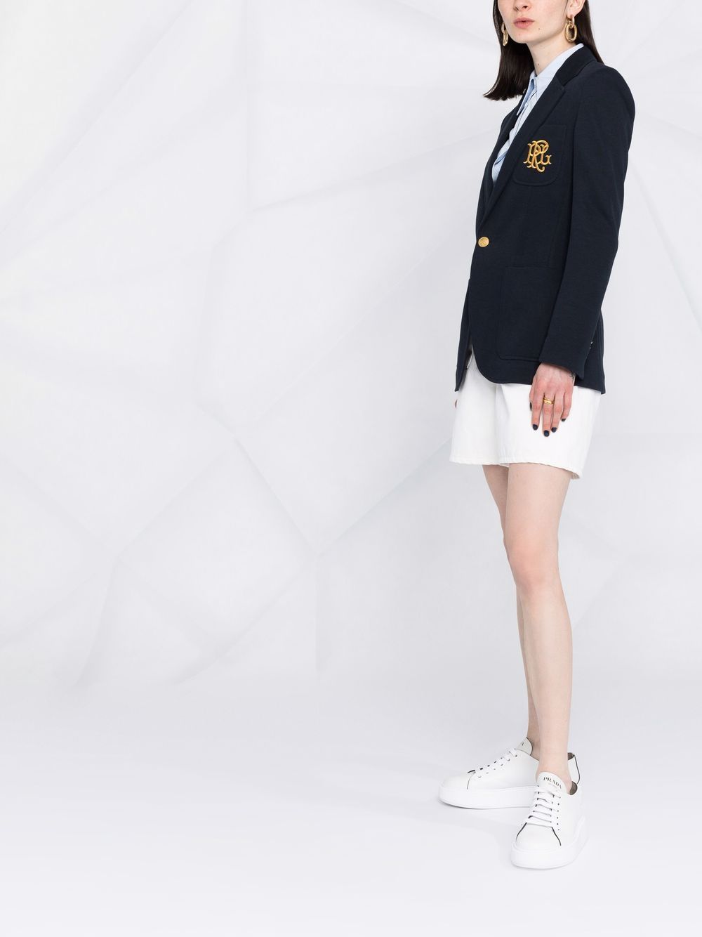 POLO RALPH LAUREN Embroidered Monogram Double Knit Blazer