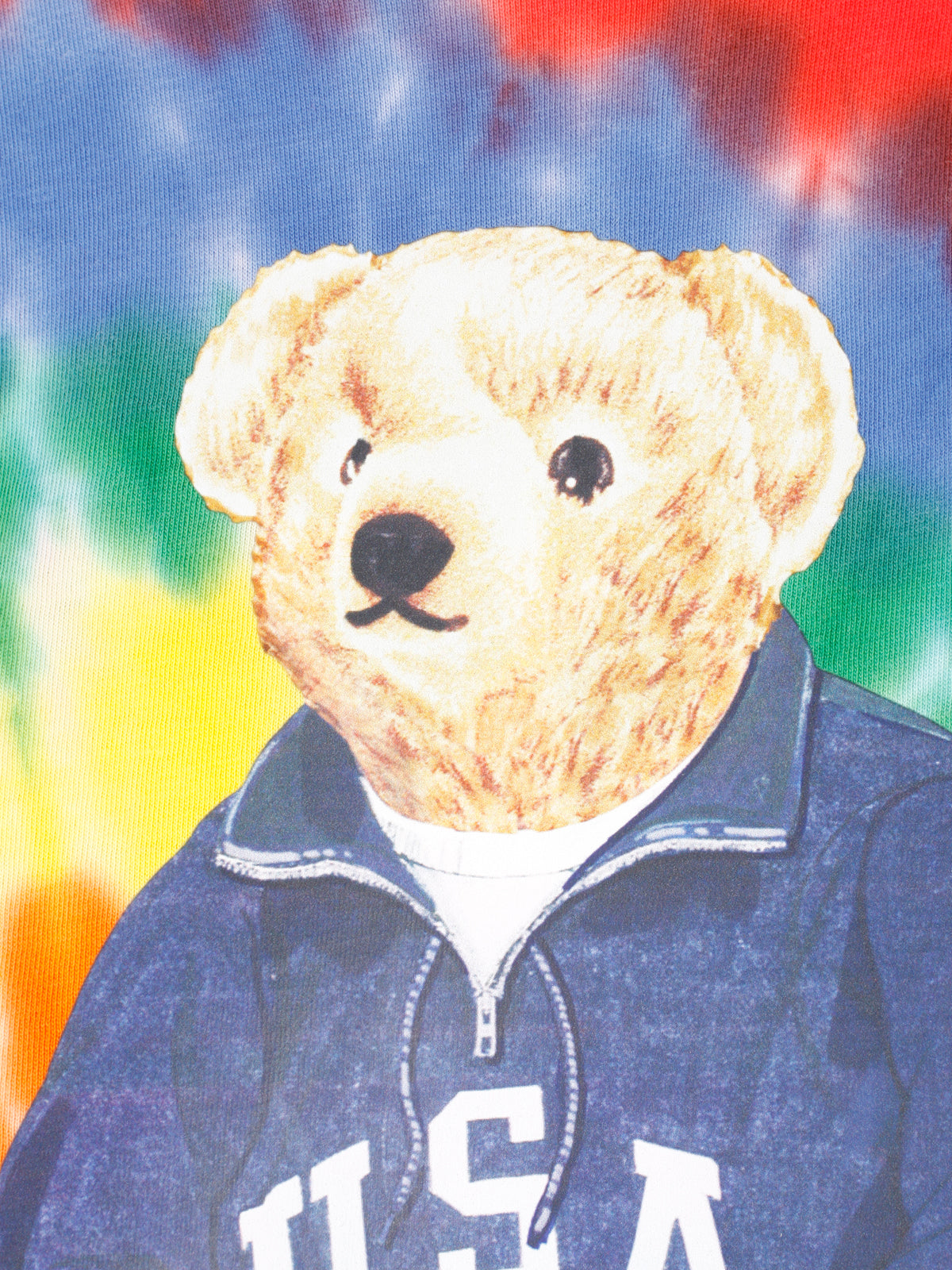 POLO RALPH LAUREN Tye Dye Print T-Shirt with Bear - Women's Medium