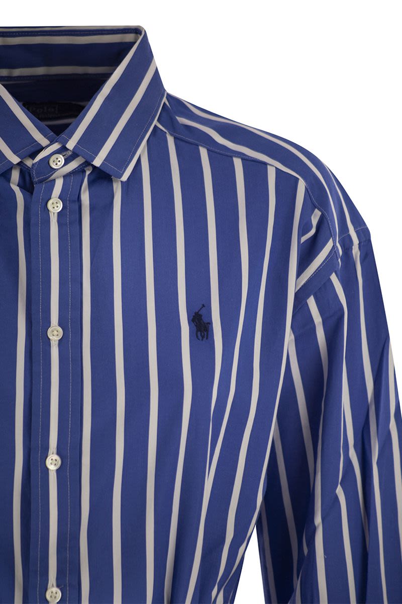 POLO RALPH LAUREN Striped Chemisier with Belt - Mini Length