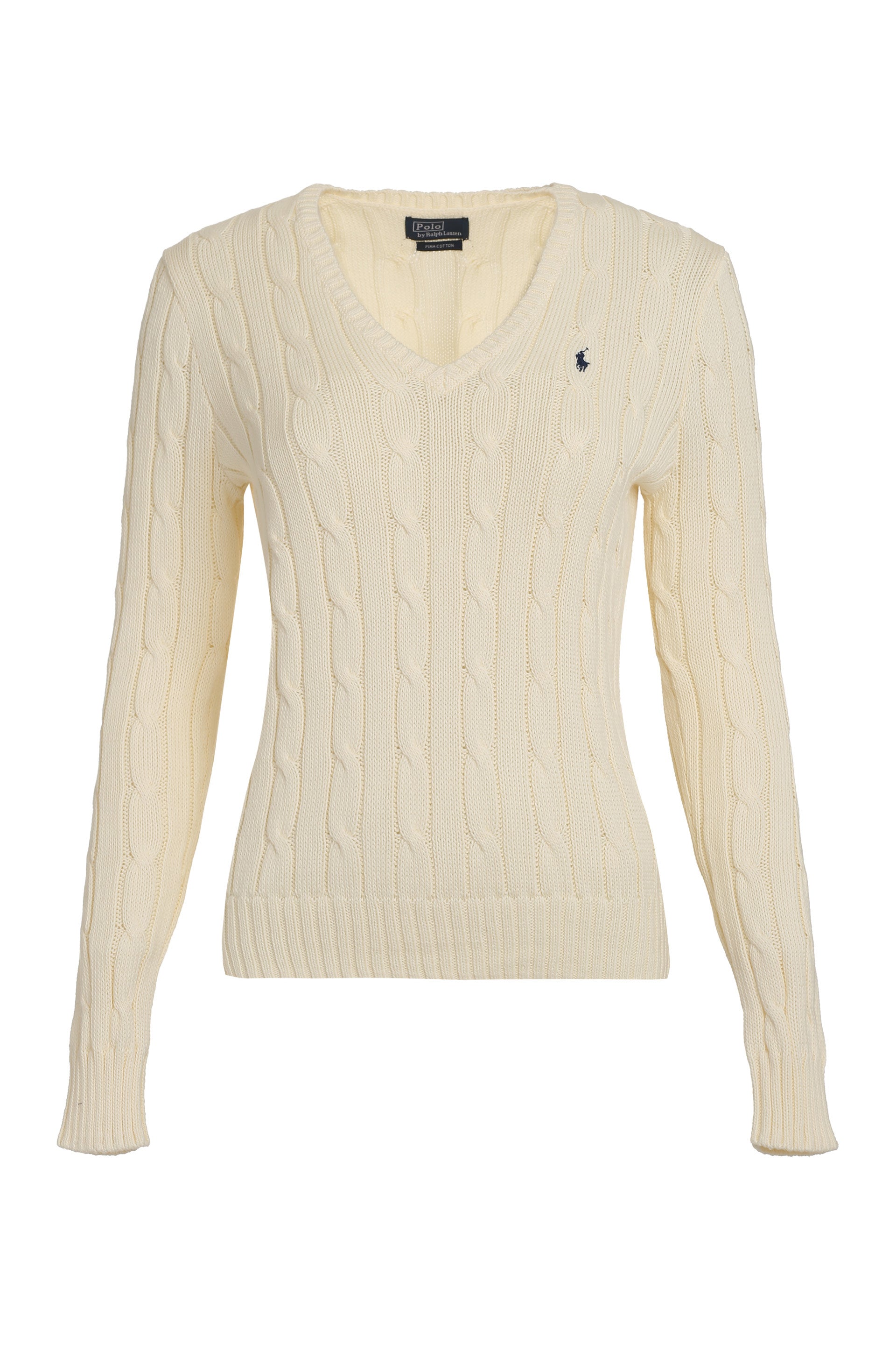 POLO RALPH LAUREN Plaited Cotton V-Neck Sweater