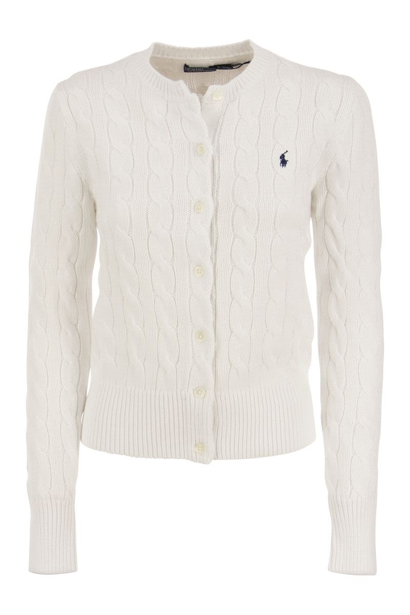 POLO RALPH LAUREN Fitted Plaited Cotton Cardigan