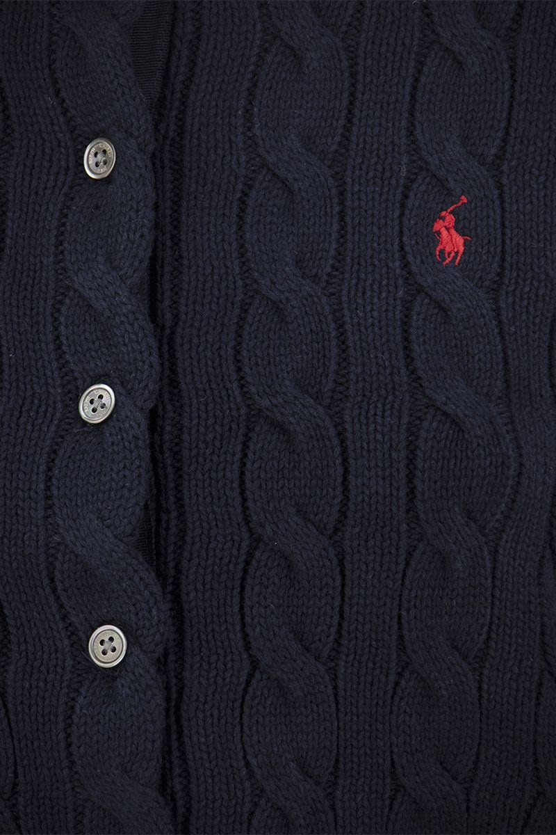 POLO RALPH LAUREN Plaited Cotton Cardigan - Fitted Cut