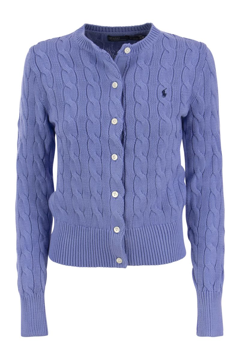 POLO RALPH LAUREN Fitted Plaited Cotton Cardigan