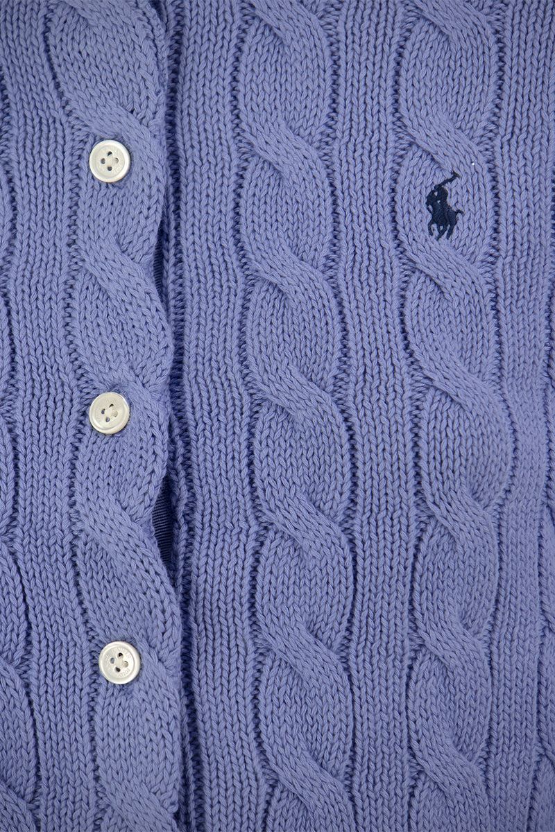 POLO RALPH LAUREN Fitted Plaited Cotton Cardigan