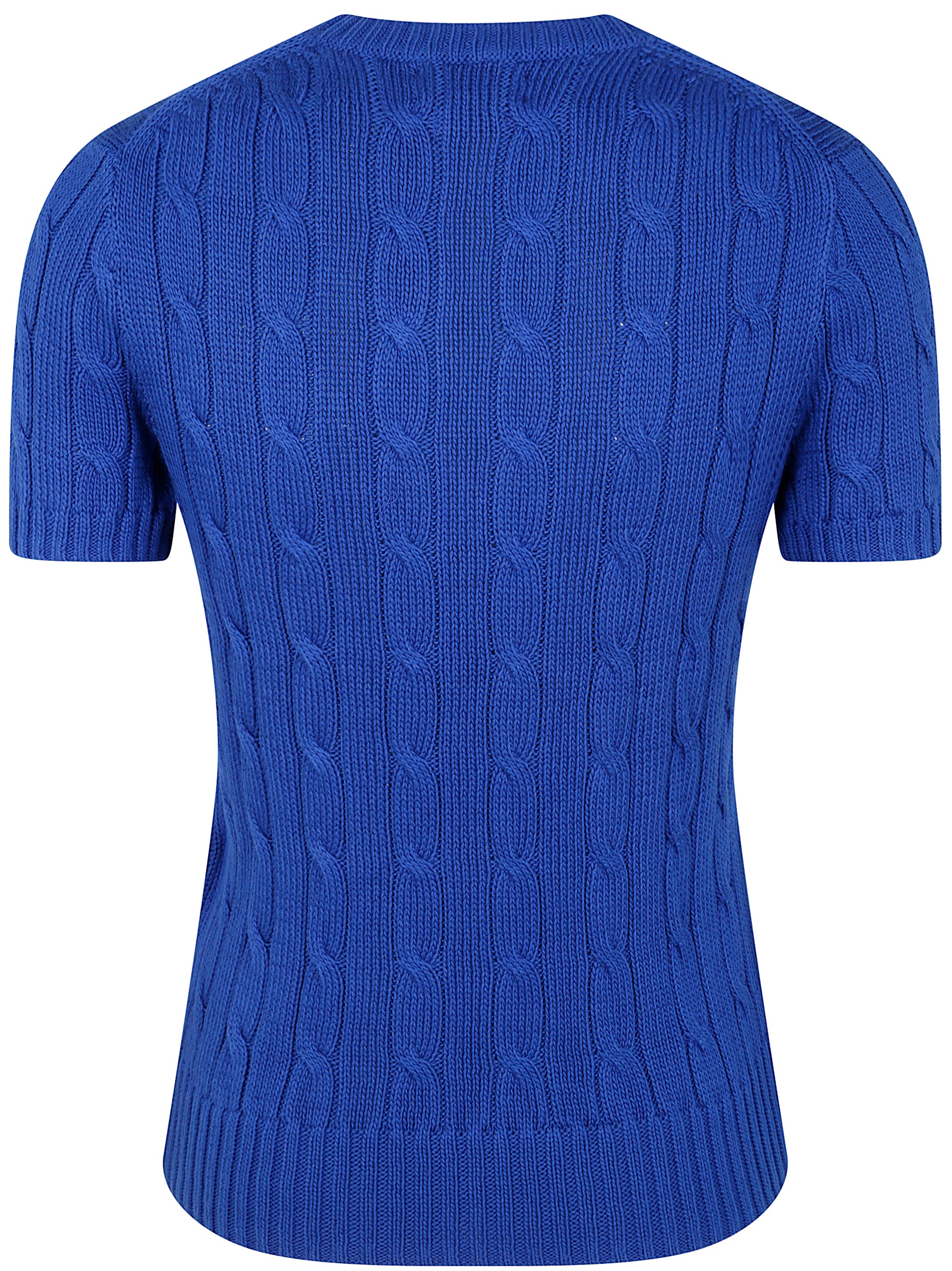POLO RALPH LAUREN Cotton Short Sleeve Sweater with Cable Knit Design