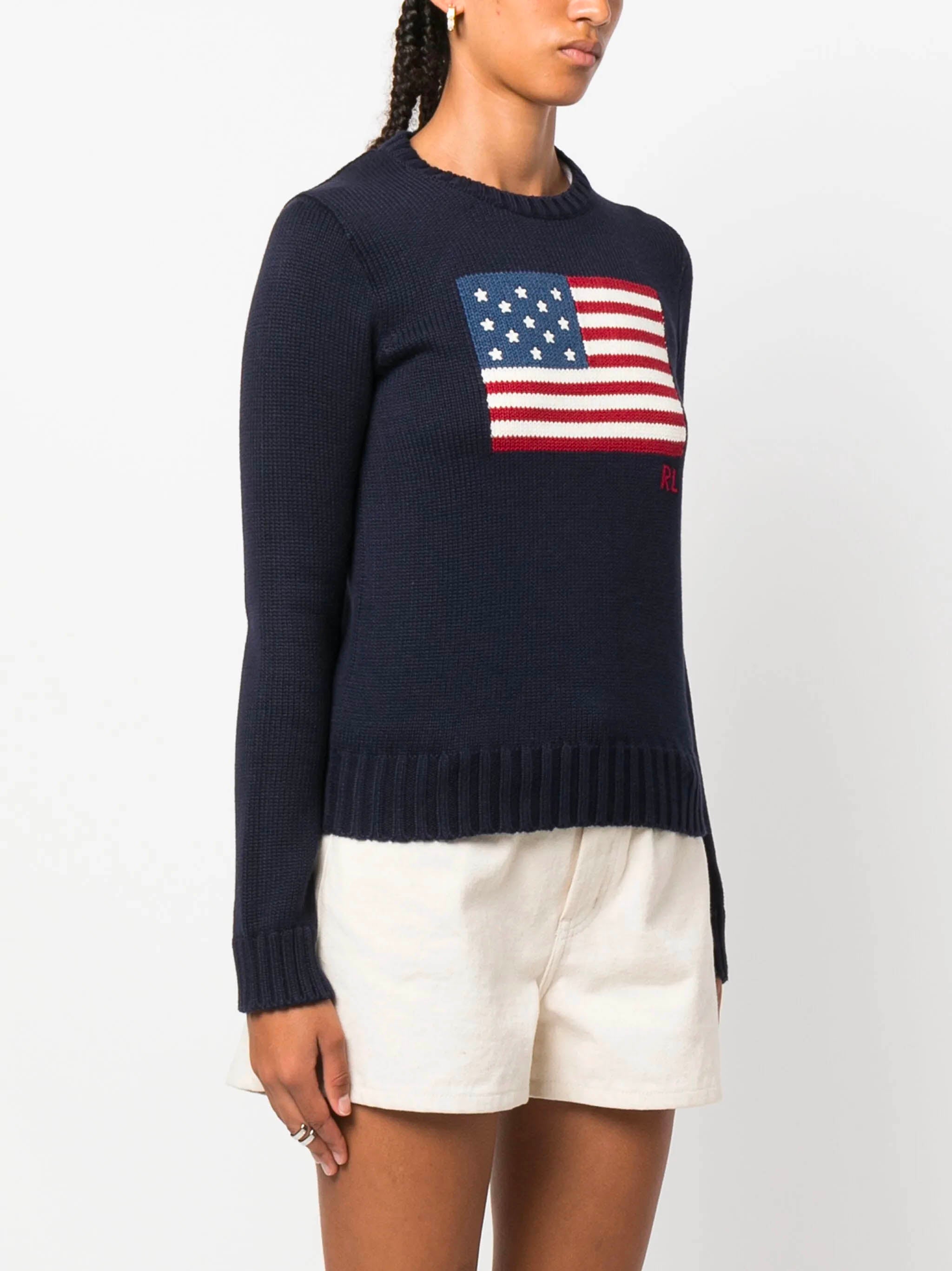 POLO RALPH LAUREN Flag Jumper with Crewneck - Women's Size S