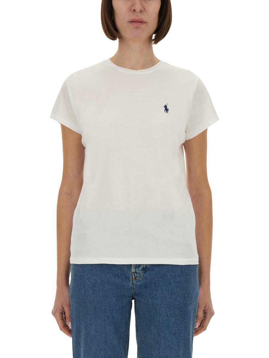 POLO RALPH LAUREN Cotton Logo T-Shirt with Short Sleeves for Women