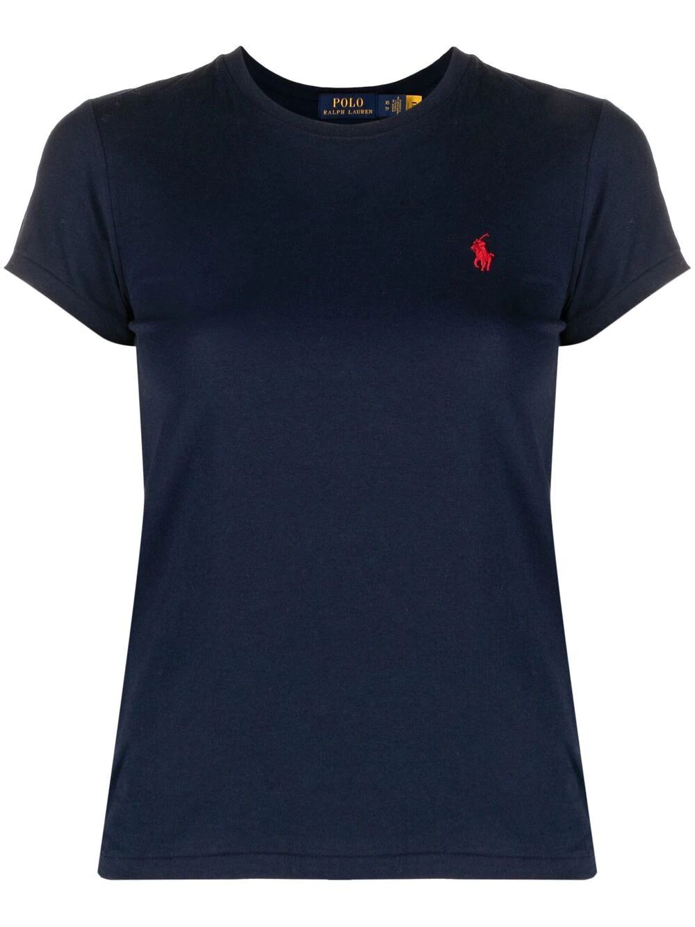 POLO RALPH LAUREN Classic Crew Neck T-Shirt with Iconic Horse Design for Women
