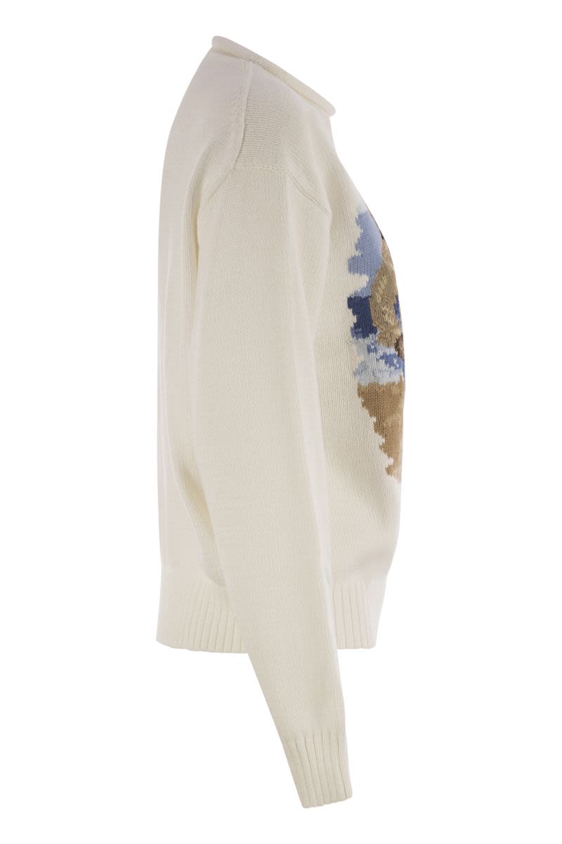 POLO RALPH LAUREN Chunky Knit Bear Tee - Women’s Hip Length