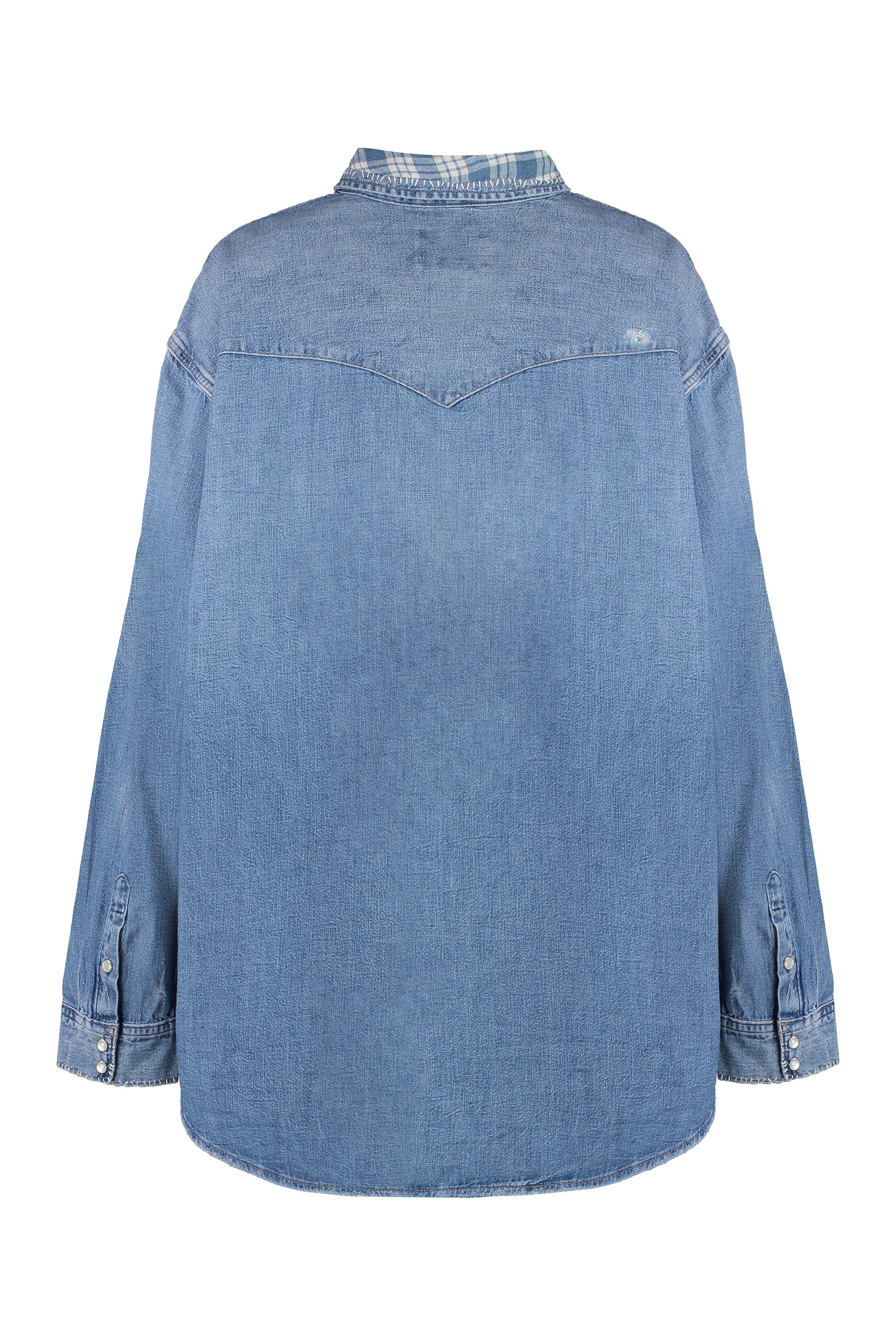 POLO RALPH LAUREN Oversized Denim Shirt with Buttoned Flap Pockets