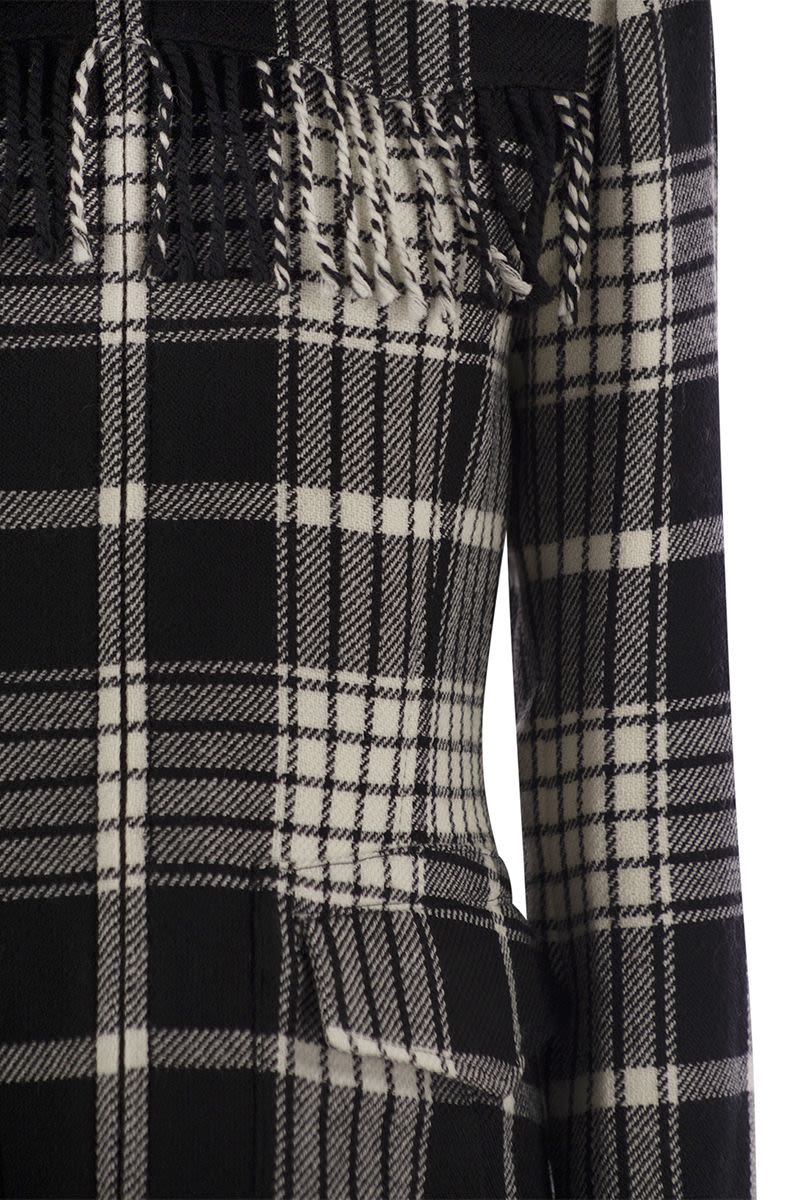 POLO RALPH LAUREN Plaid Wool Jacket with Fringes