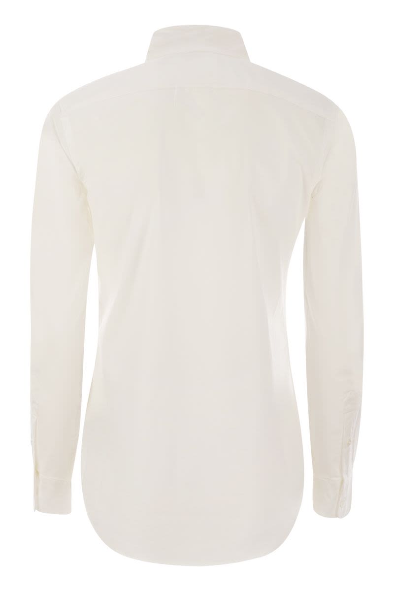 POLO RALPH LAUREN Stretch Cotton Shirt with Rounded Hem for Women
