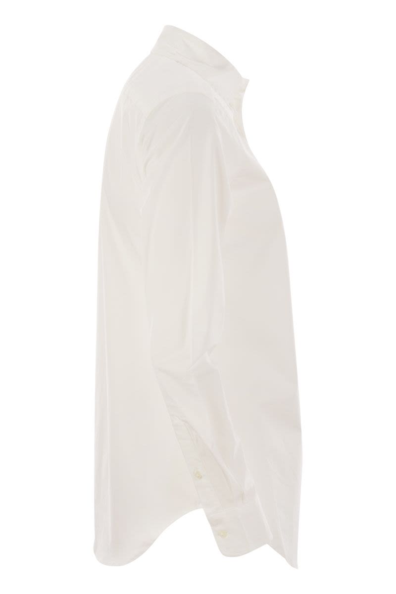 POLO RALPH LAUREN Stretch Cotton Shirt with Rounded Hem for Women