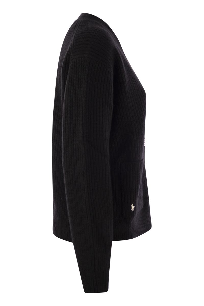 POLO RALPH LAUREN Wool and Cashmere V-Neck Cardigan - Fall/Winter 2025