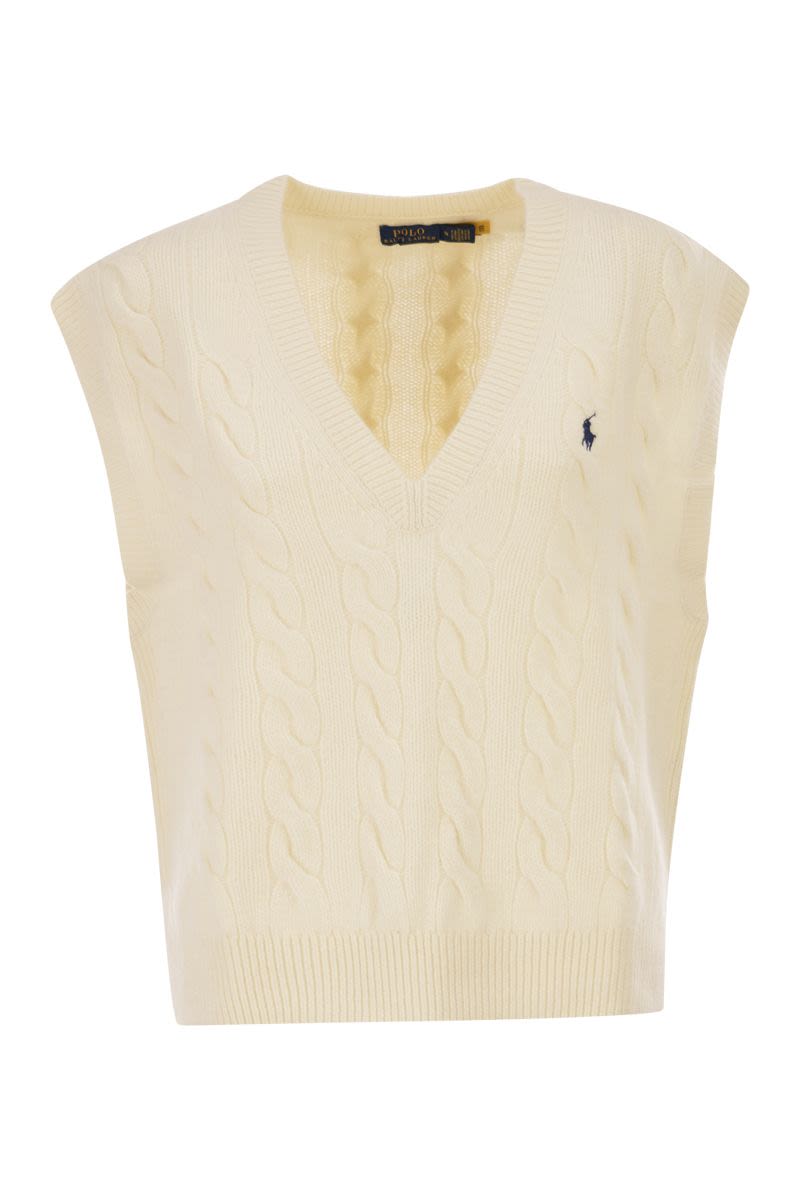 POLO RALPH LAUREN Wool and Cashmere Cable-Knit Vest