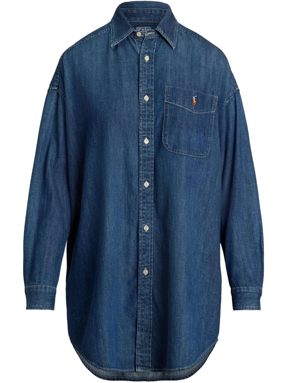 POLO RALPH LAUREN Oversized Fit Denim Shirt with Dropped Shoulders