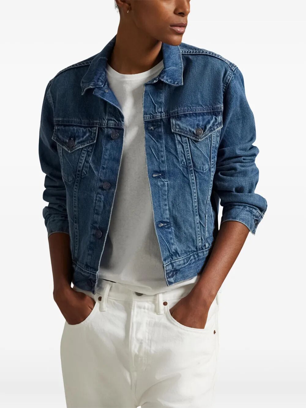 POLO RALPH LAUREN Women's Denim Jacket with Button Closure