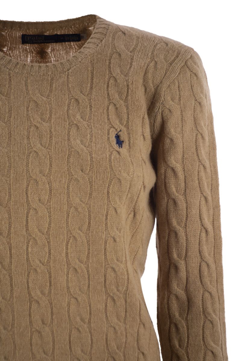POLO RALPH LAUREN Women’s Slim-Fit Plaited Wool and Cashmere Crew-Neck Sweater