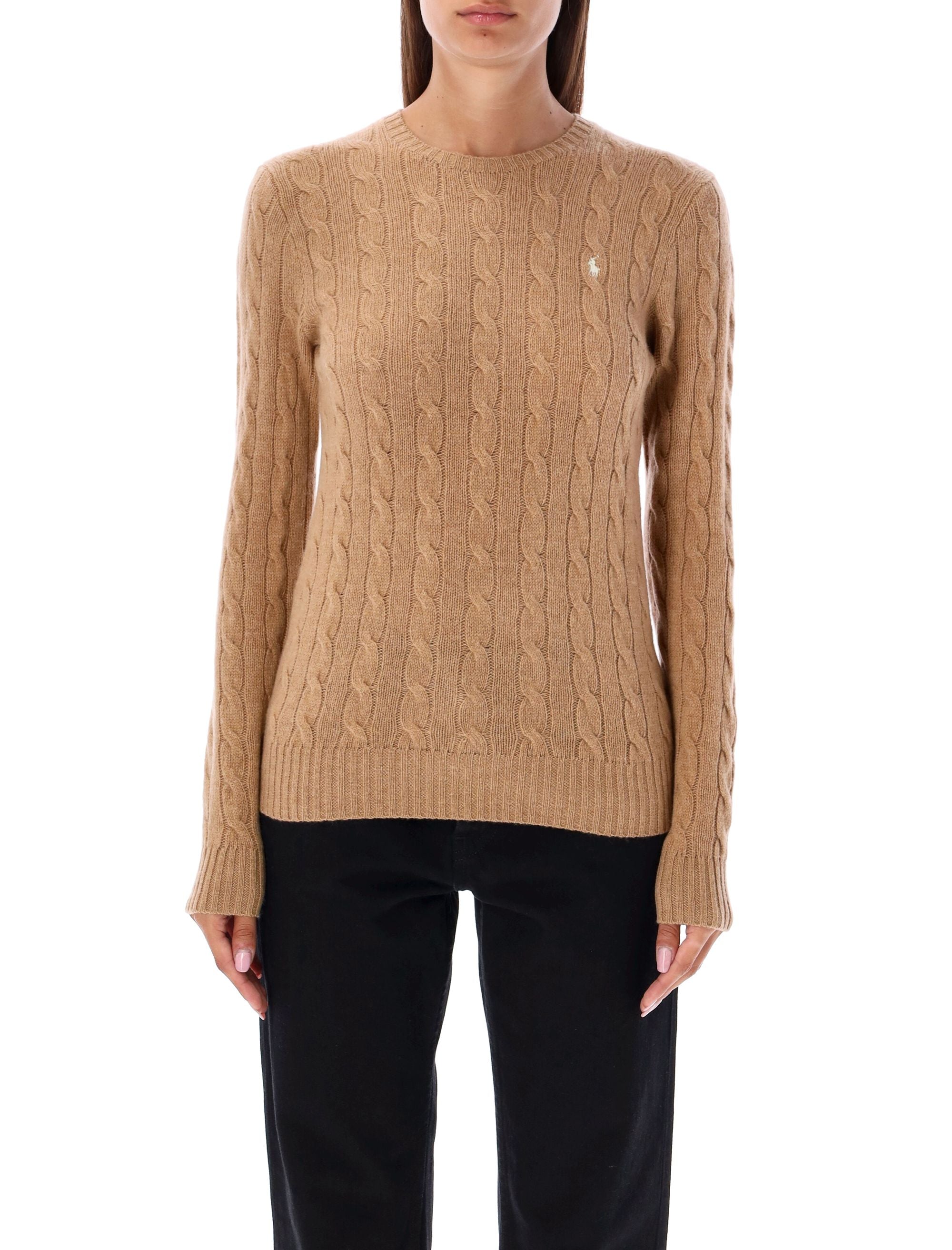 POLO RALPH LAUREN Women’s Slim-Fit Plaited Wool and Cashmere Crew-Neck Sweater
