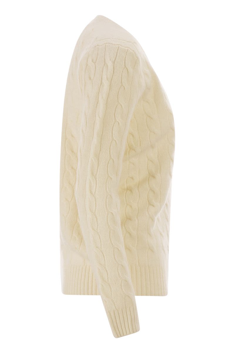 POLO RALPH LAUREN Slim-Fit V-Neck Cable Knit Jumper