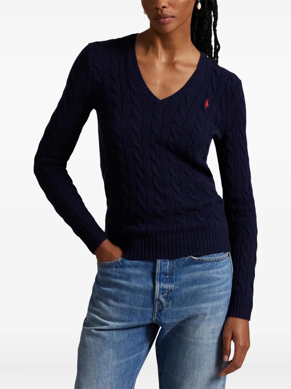 POLO RALPH LAUREN V-Neck Cable Knit Sweater