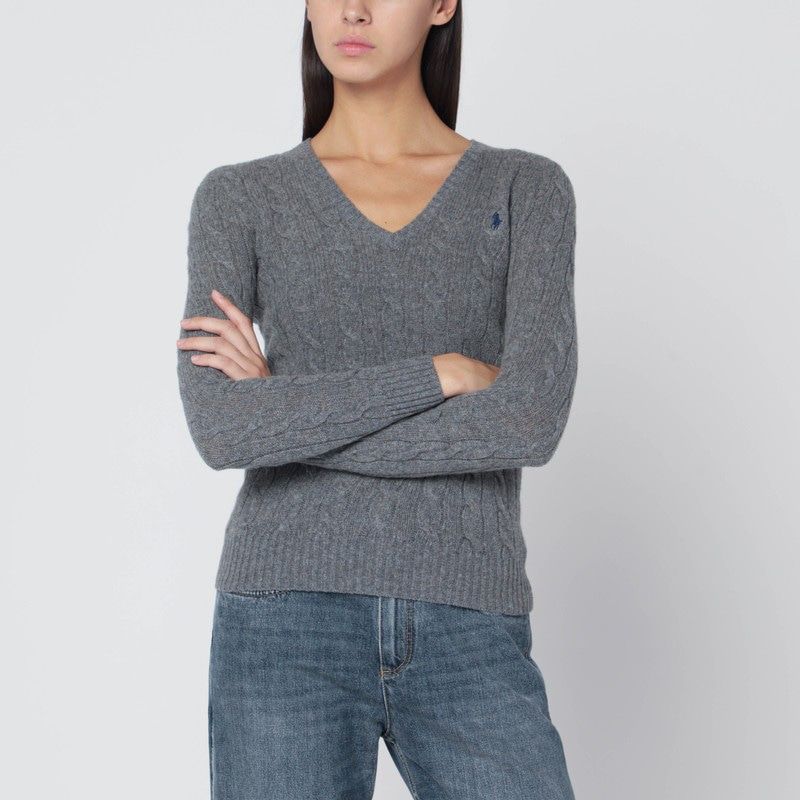 POLO RALPH LAUREN Cable-Knit V-Neck Sweater - Women’s FW25 Collection