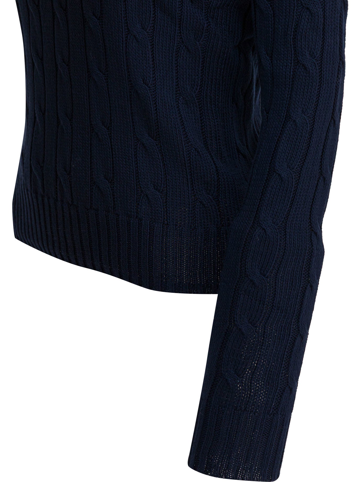 POLO RALPH LAUREN Crew-Neck Cable-Knit Sweater with Logo - Women's Slim Fit