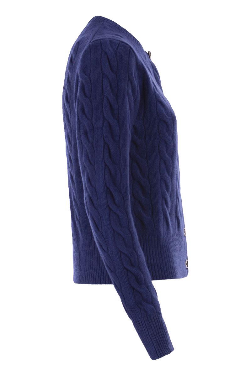 POLO RALPH LAUREN Wool and Cashmere Cable Knit Cardigan