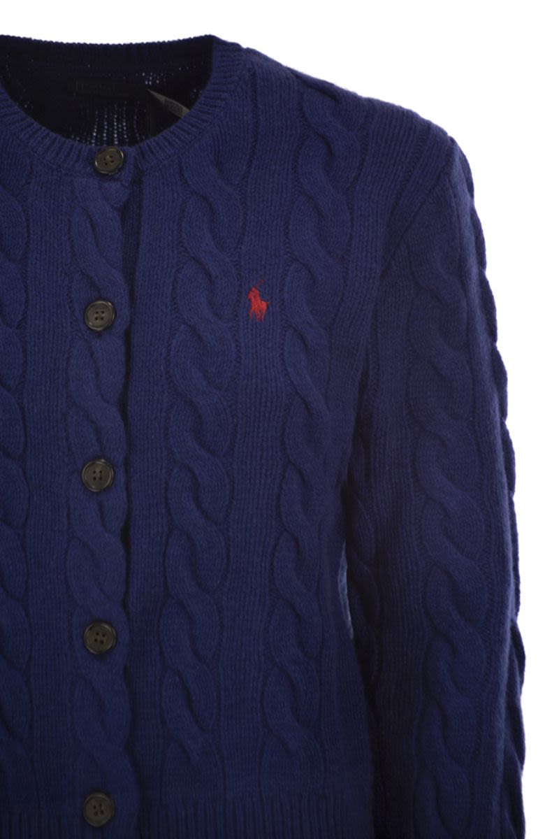 POLO RALPH LAUREN Wool and Cashmere Cable Knit Cardigan