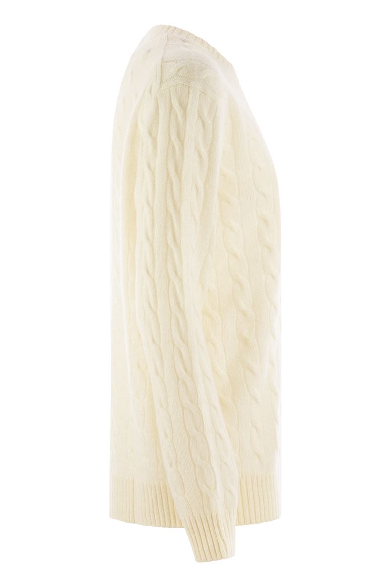 POLO RALPH LAUREN Plaited Wool and Cashmere Crew-Neck Sweater