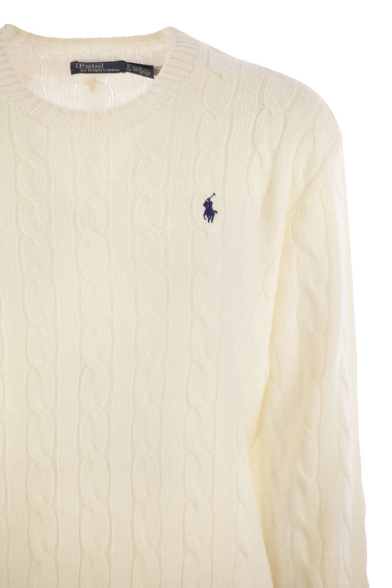 POLO RALPH LAUREN Plaited Wool and Cashmere Crew-Neck Sweater