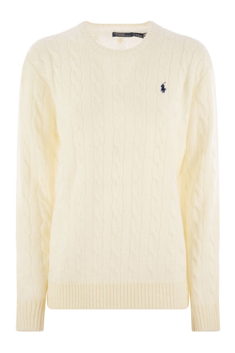 POLO RALPH LAUREN Plaited Wool and Cashmere Crew-Neck Sweater