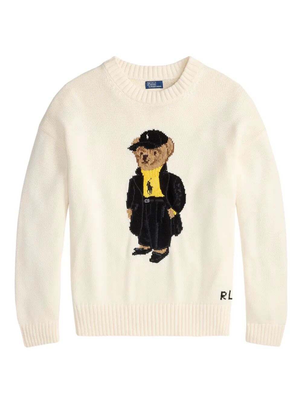 POLO RALPH LAUREN Holiday 2025 Round Neck Sweater with Bear Design for Women