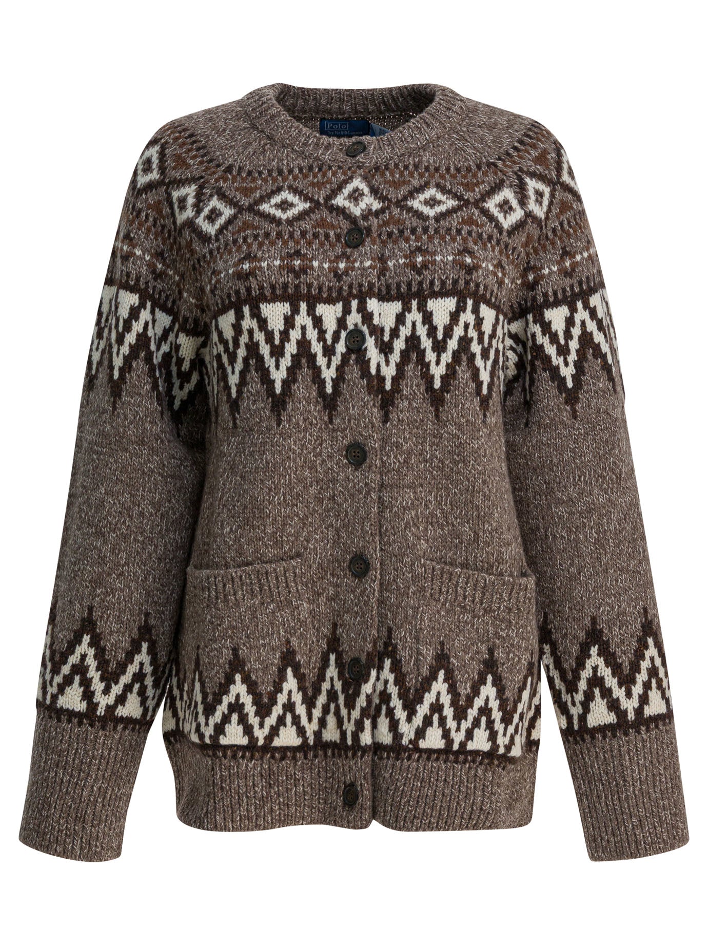 POLO RALPH LAUREN Wool Blend Fair Isle Cardigan - Oversized Fit