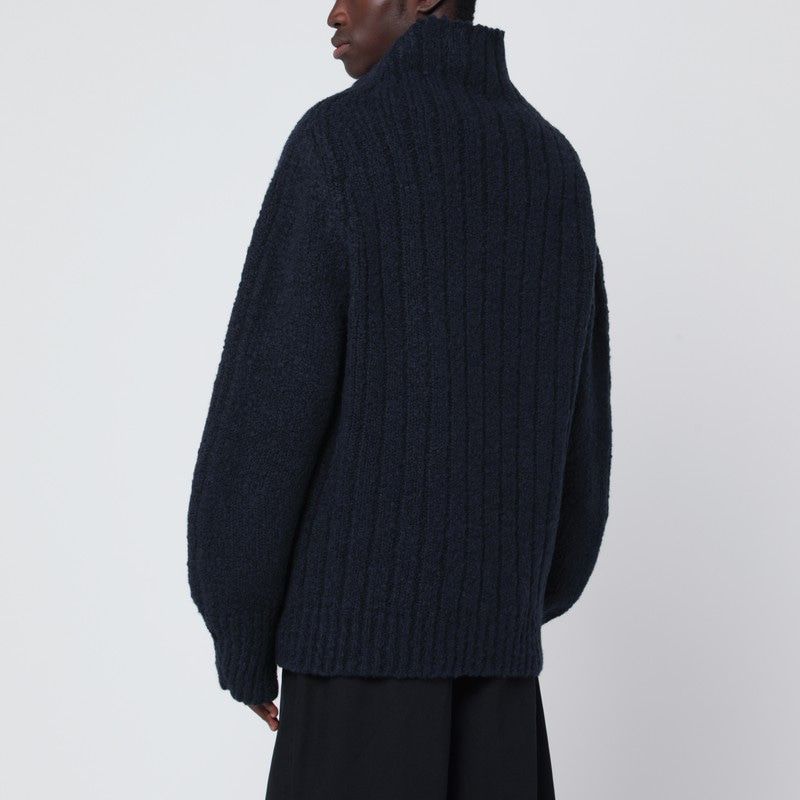 DRIES VAN NOTEN High Collar Loose Fit Wool Sweater for Men