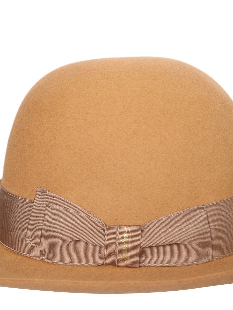 BORSALINO Wide Brim Leather Hat