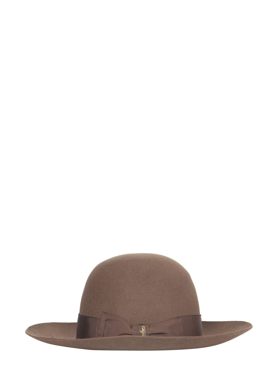 BORSALINO Wide Brim Leather Hat