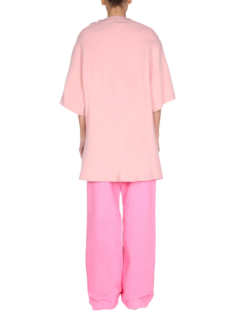 RAF SIMONS Wool Blend Draped Neck Mini Dress for Women
